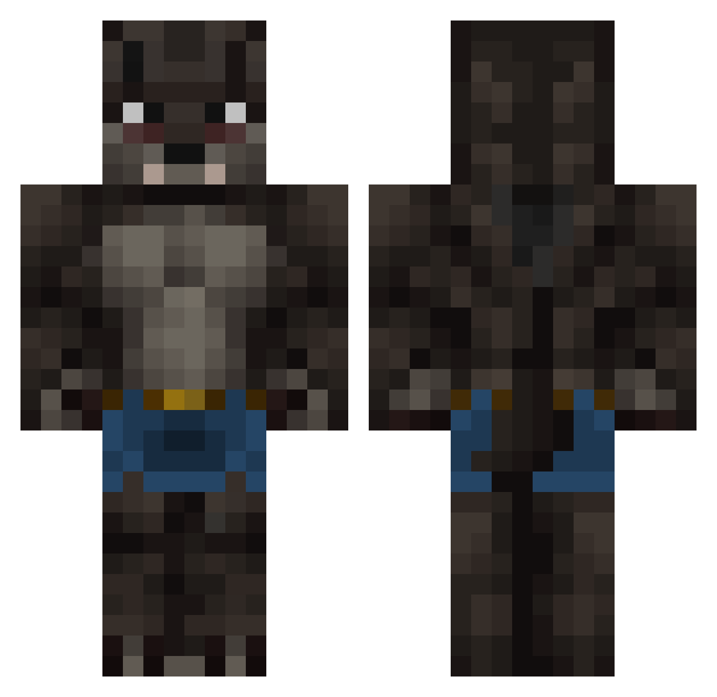 buymesomegum Minecraft skin, front and back view