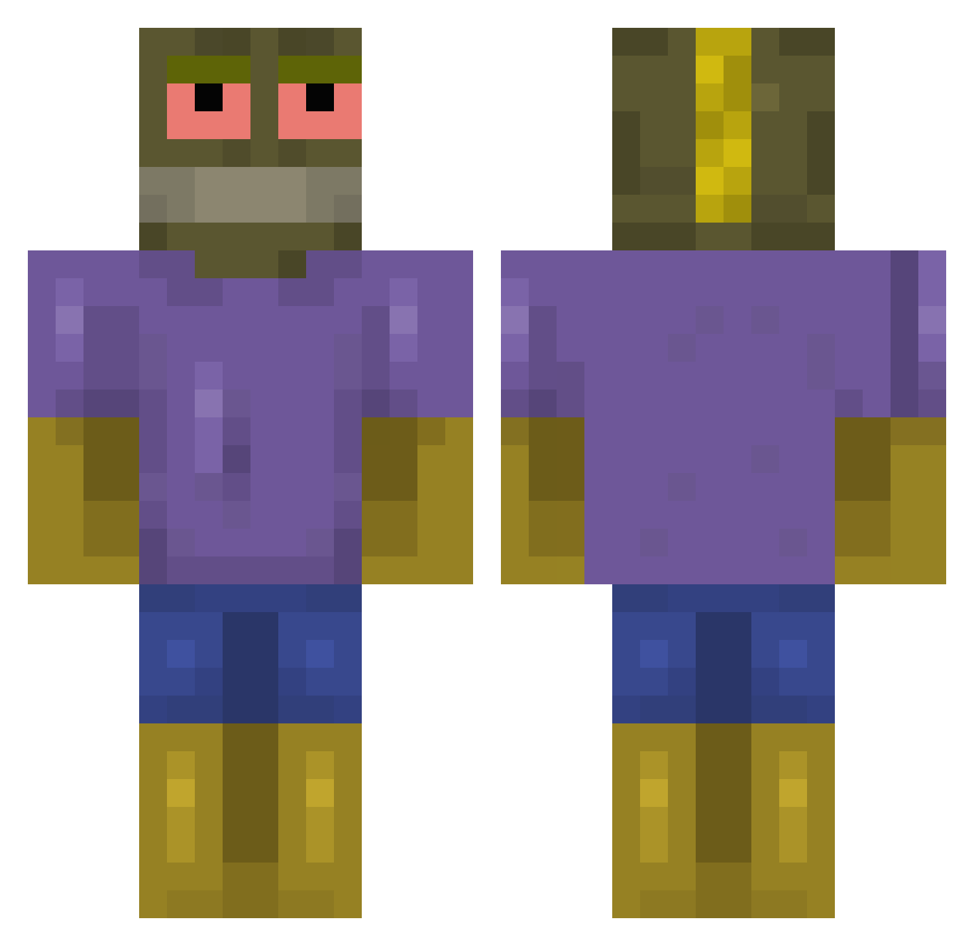 lovahops Minecraft skin, front and back view