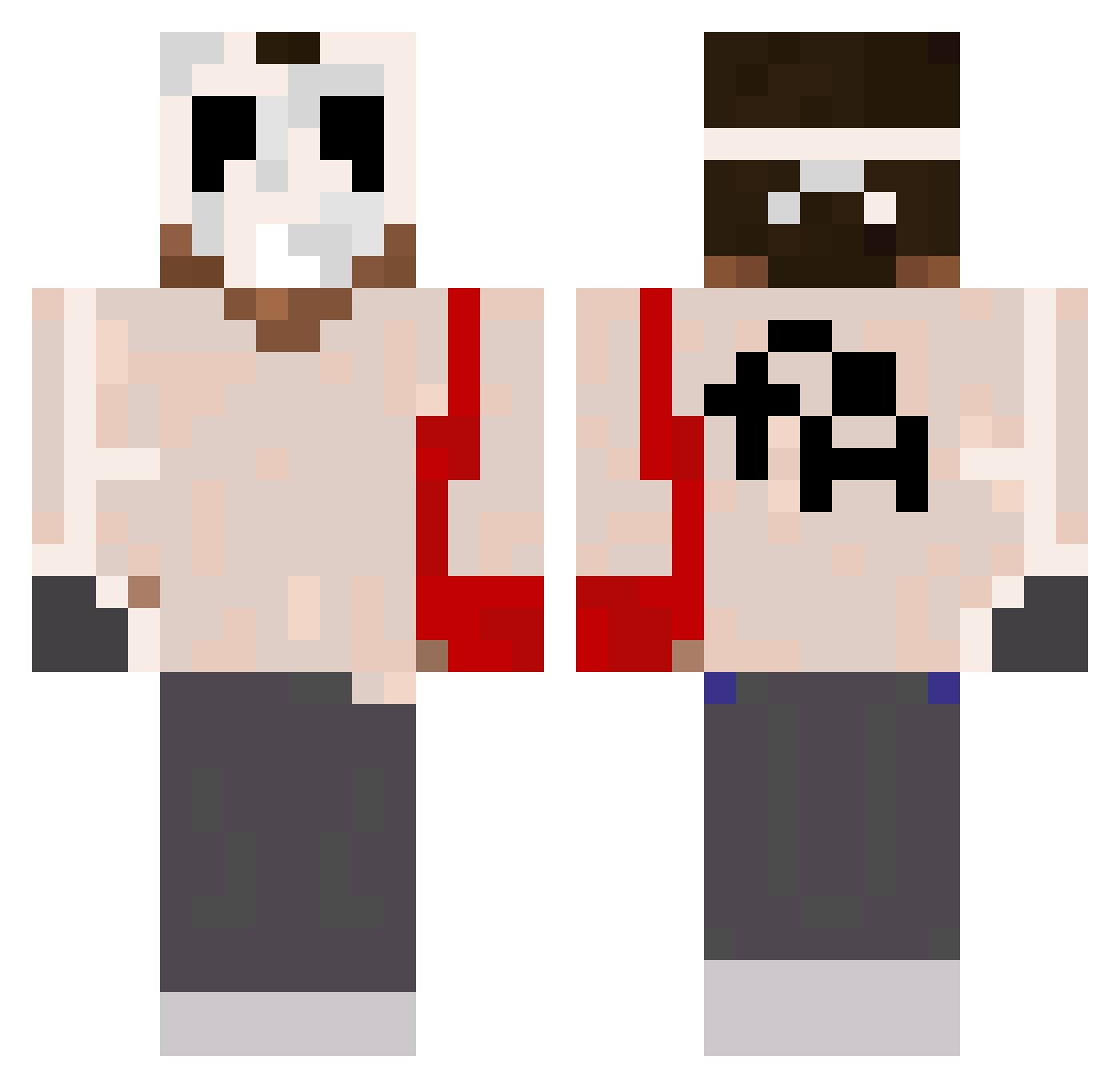 Culter Minecraft skin, front and back view