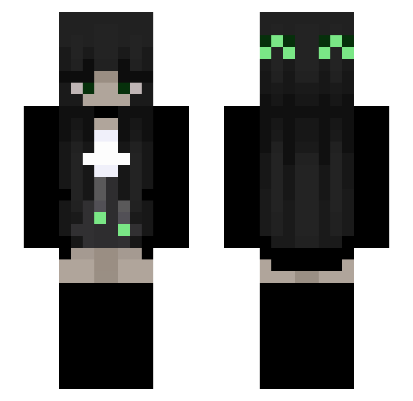 Tongue Minecraft skin, front and back view