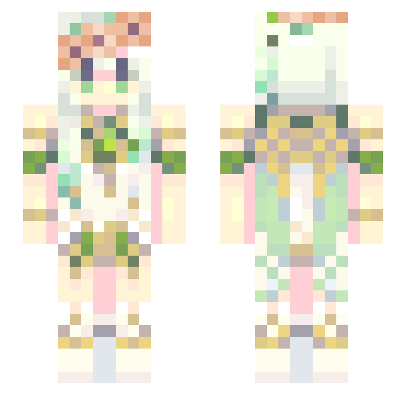 ZwR Minecraft skin, front and back view