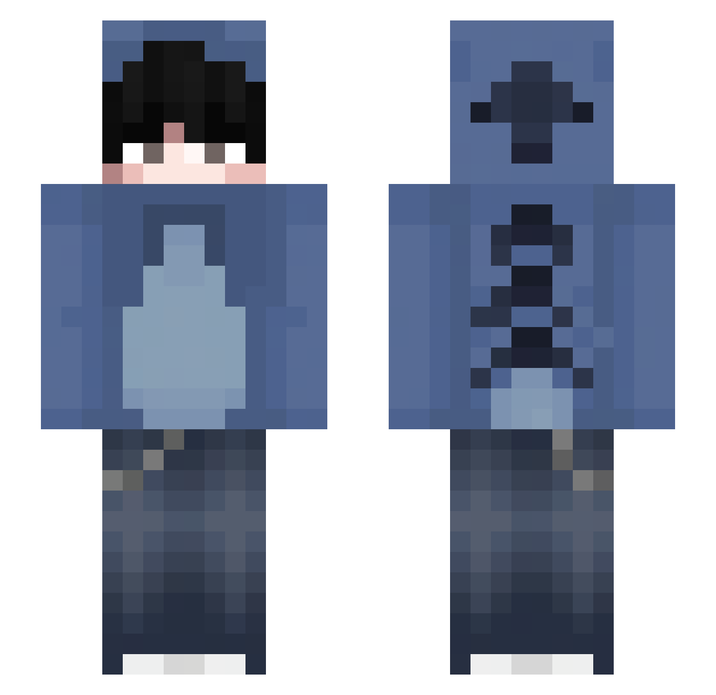 Pentally Minecraft skin, front and back view