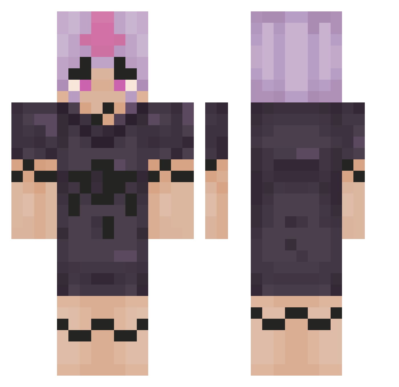 mchnboy Minecraft skin, front and back view