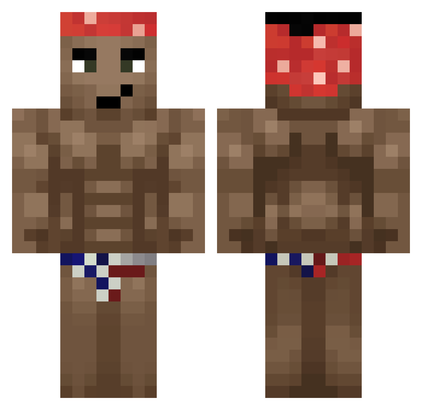 BigZN8 Minecraft skin, front and back view