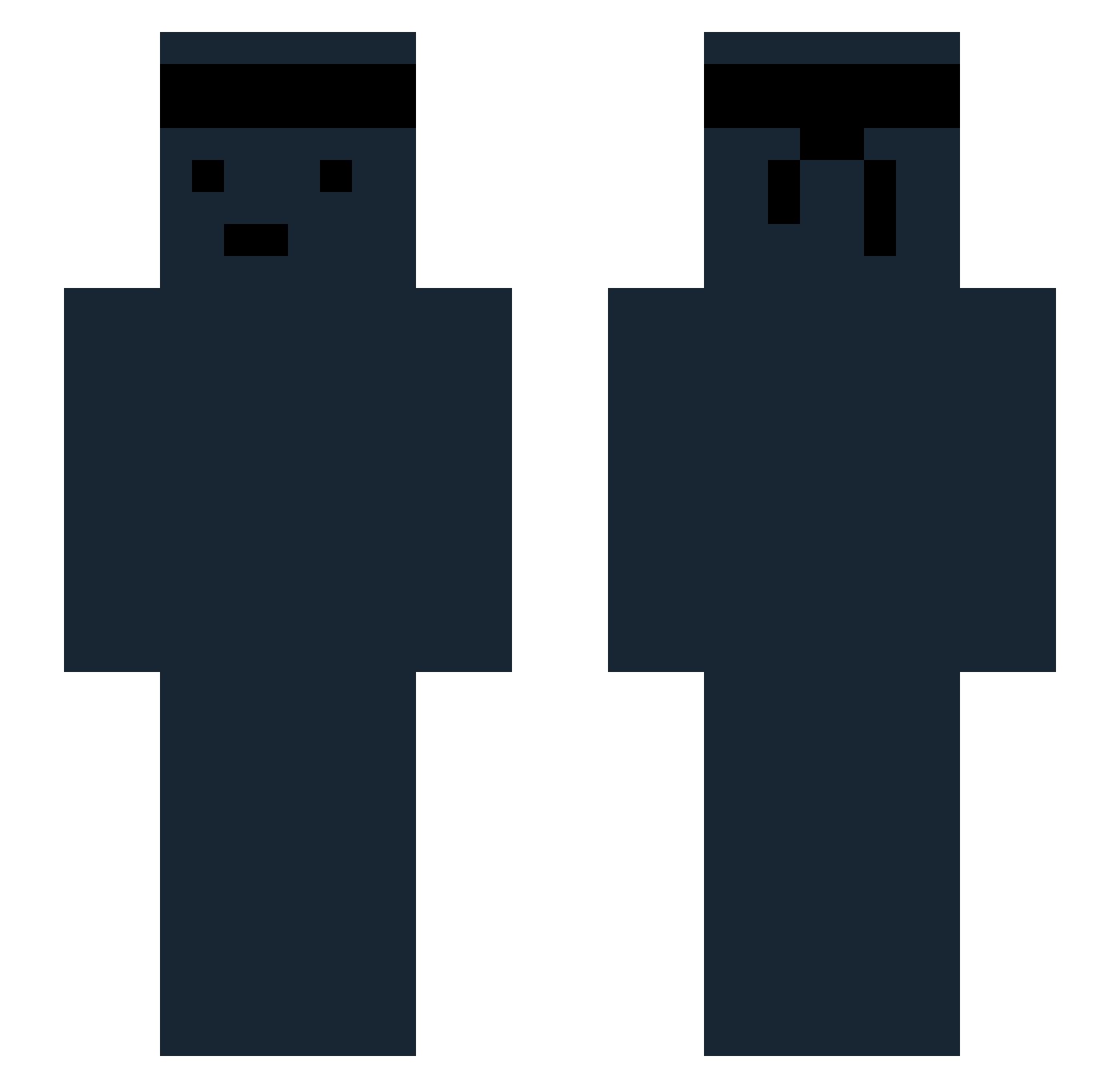 zwqw Minecraft skin, front and back view