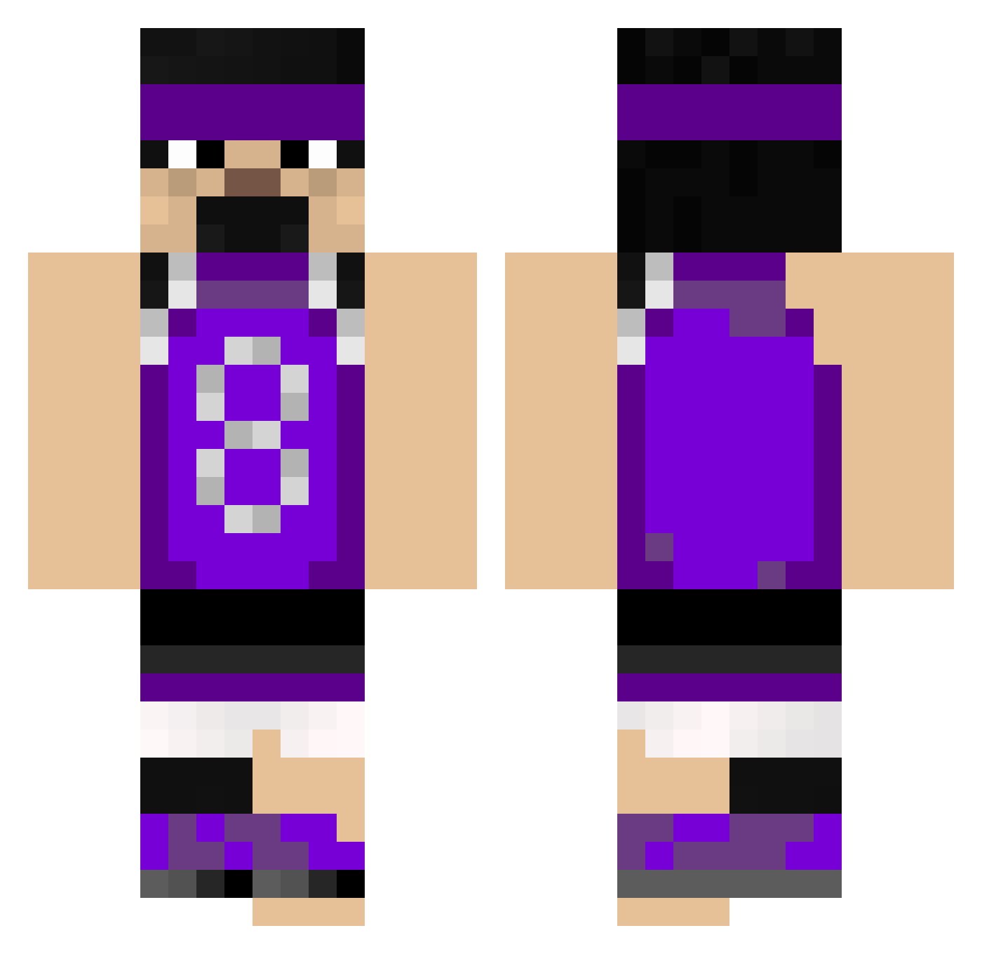 K0MP4NY Minecraft skin, front and back view