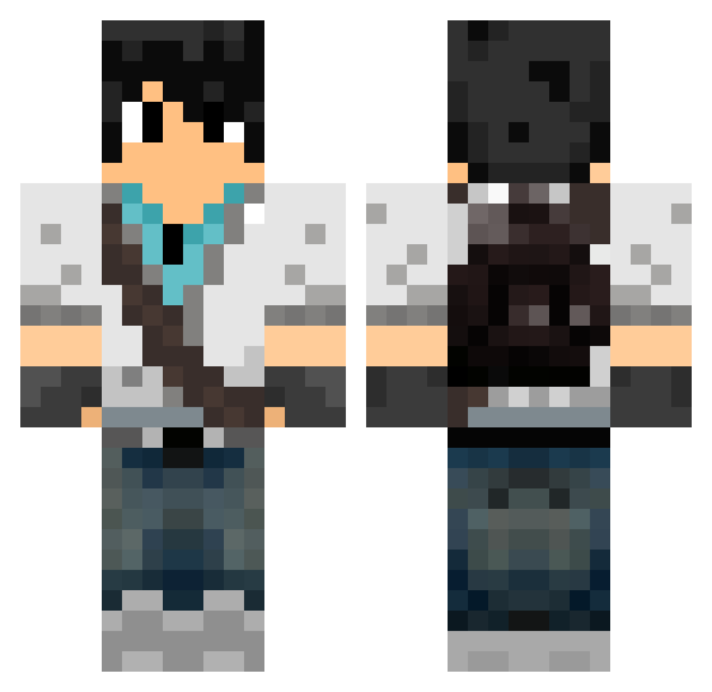 Exodia63 Minecraft skin, front and back view