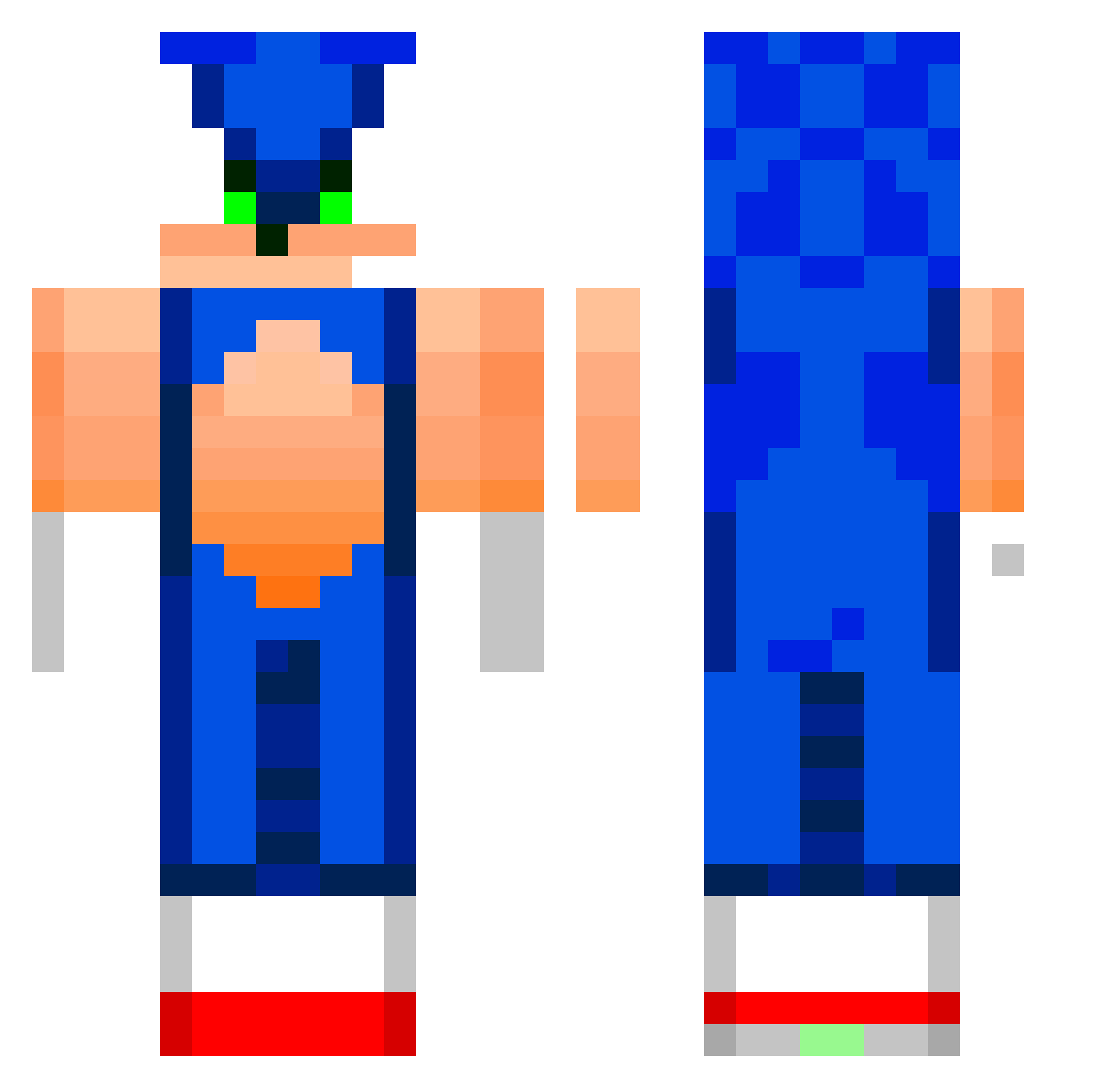 RegentXD Minecraft skin, front and back view