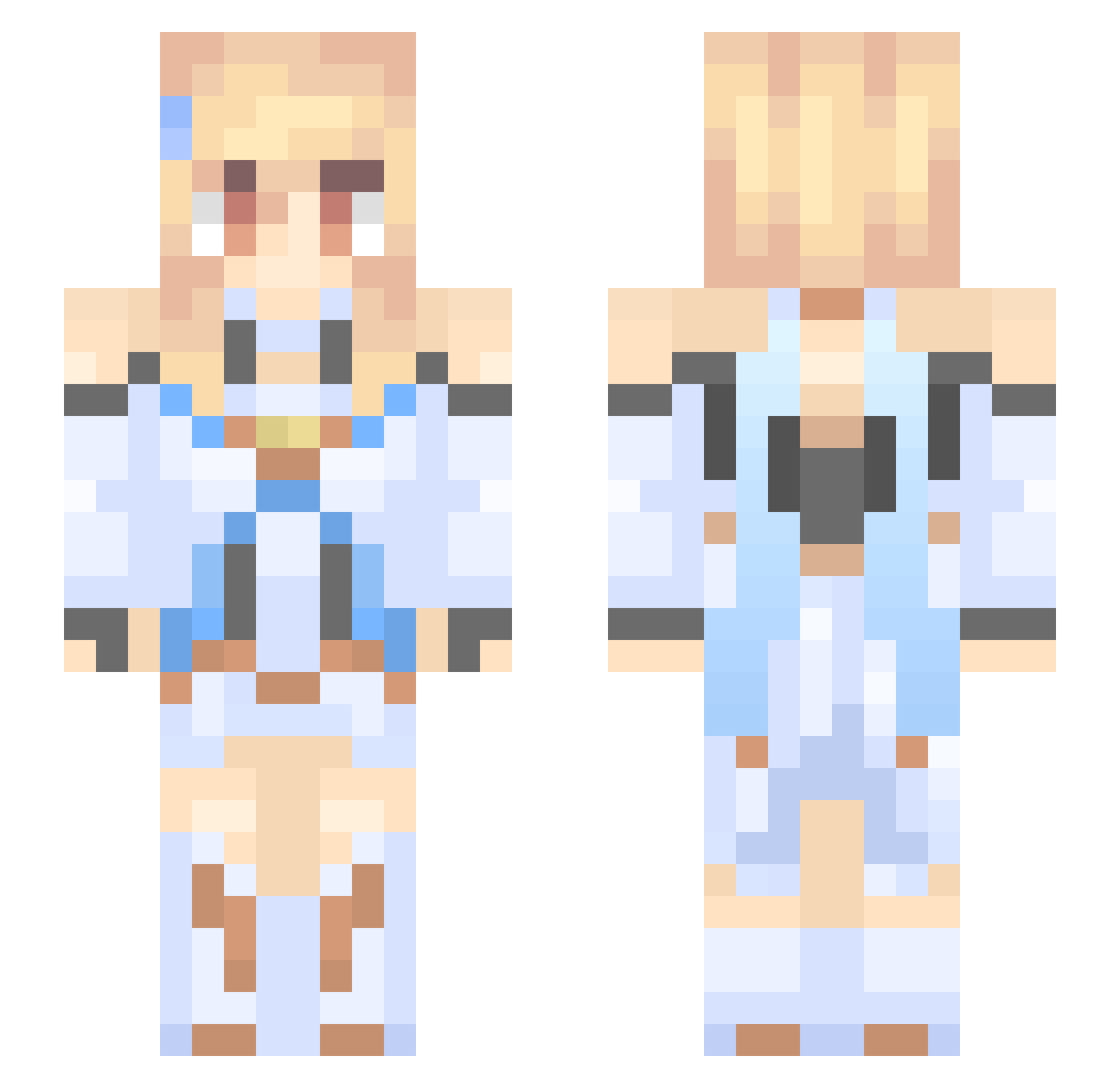 onlycute Minecraft skin, front and back view