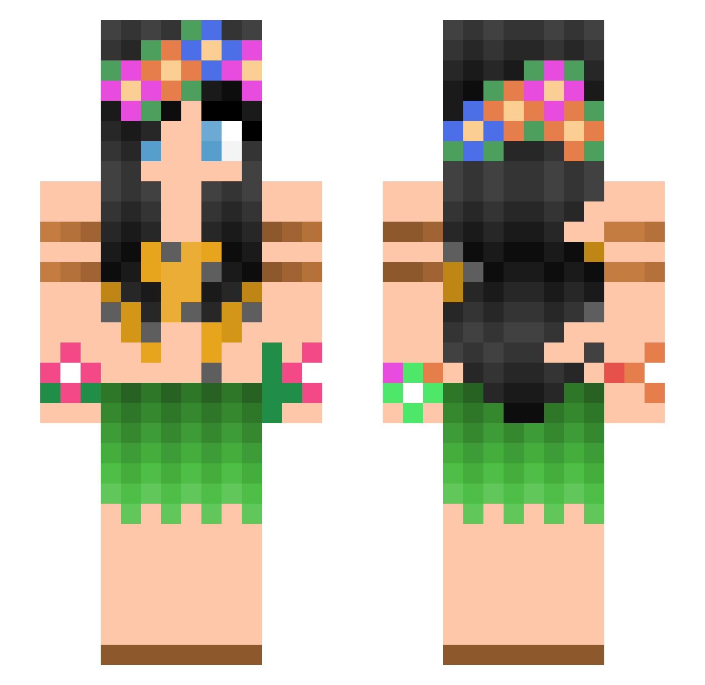 Rotatedjay Minecraft skin, front and back view