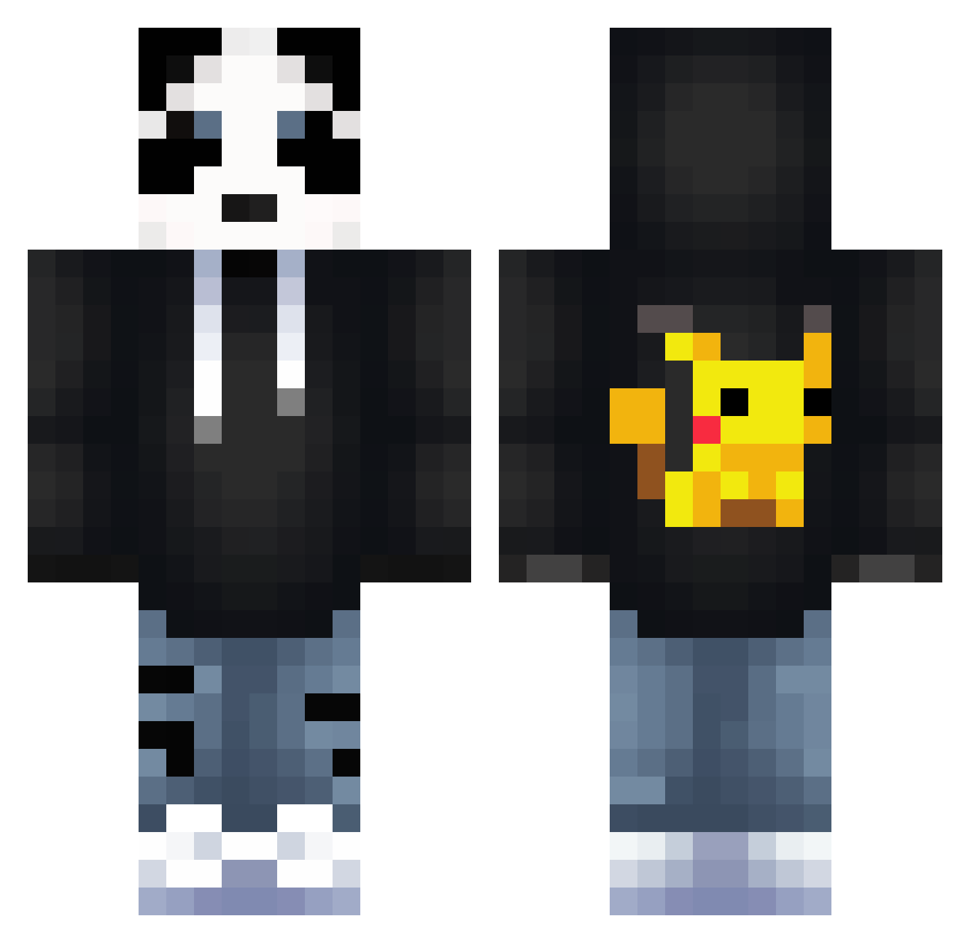 Angreifen_Maus Minecraft skin, front and back view