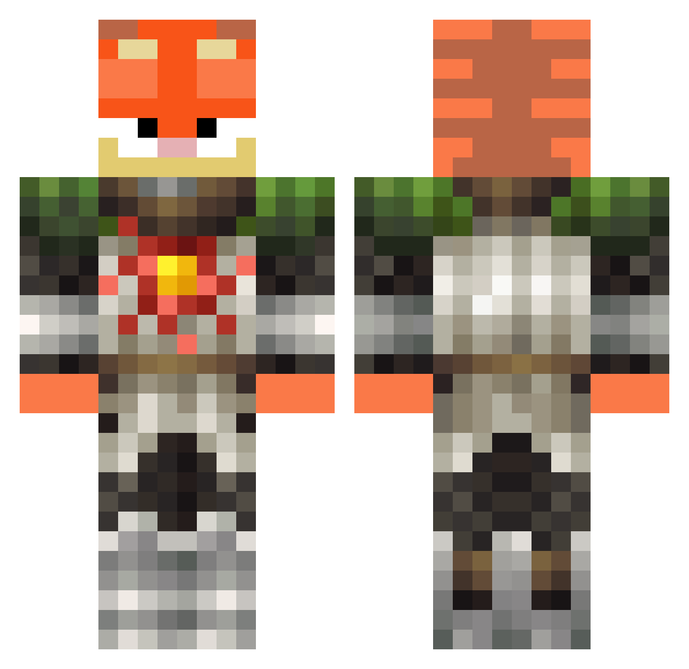 Pachito Minecraft skin, front and back view
