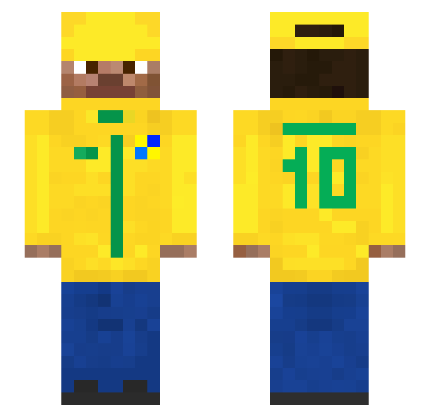 sixxxto Minecraft skin, front and back view