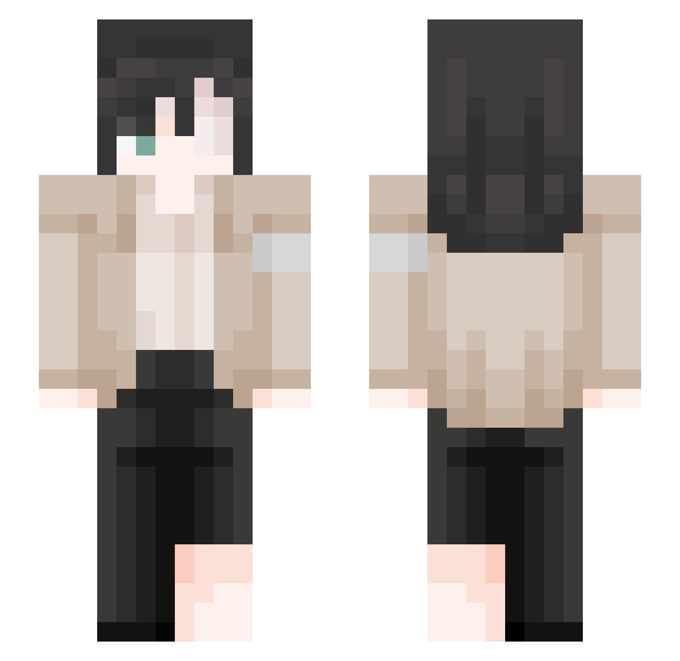 fiohjxh Minecraft skin, front and back view