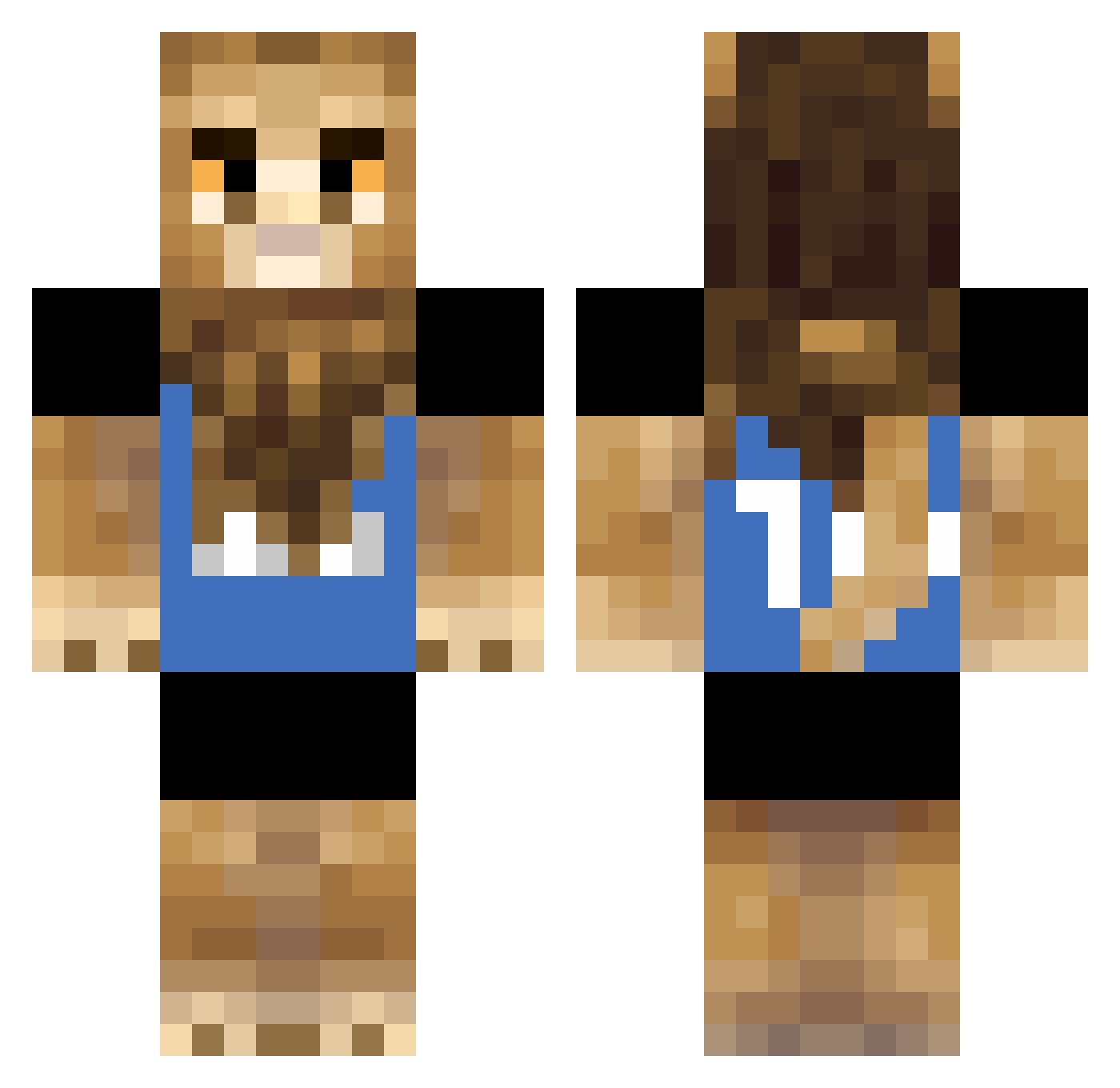 Flaviogamer196 Minecraft skin, front and back view