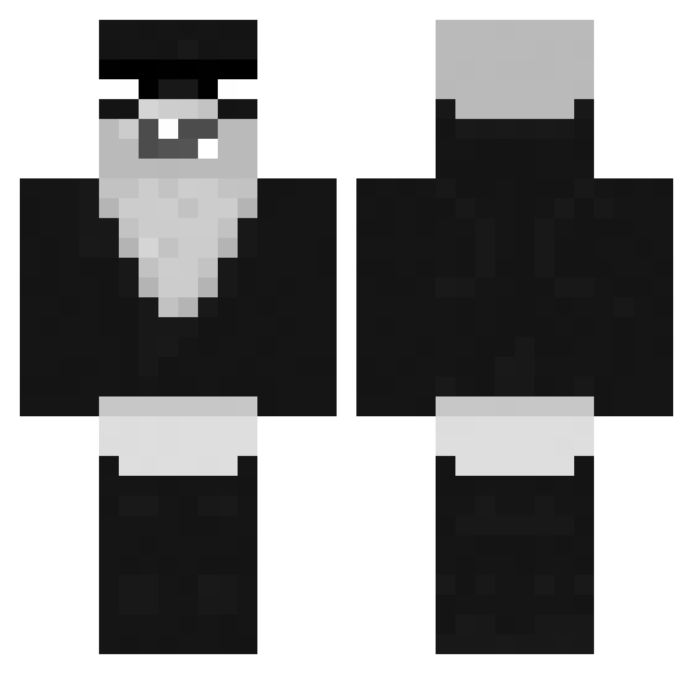 zZArthxzn_ Minecraft skin, front and back view