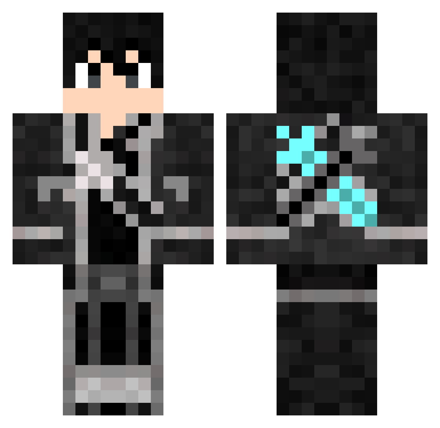 Wingzero5 Minecraft skin, front and back view