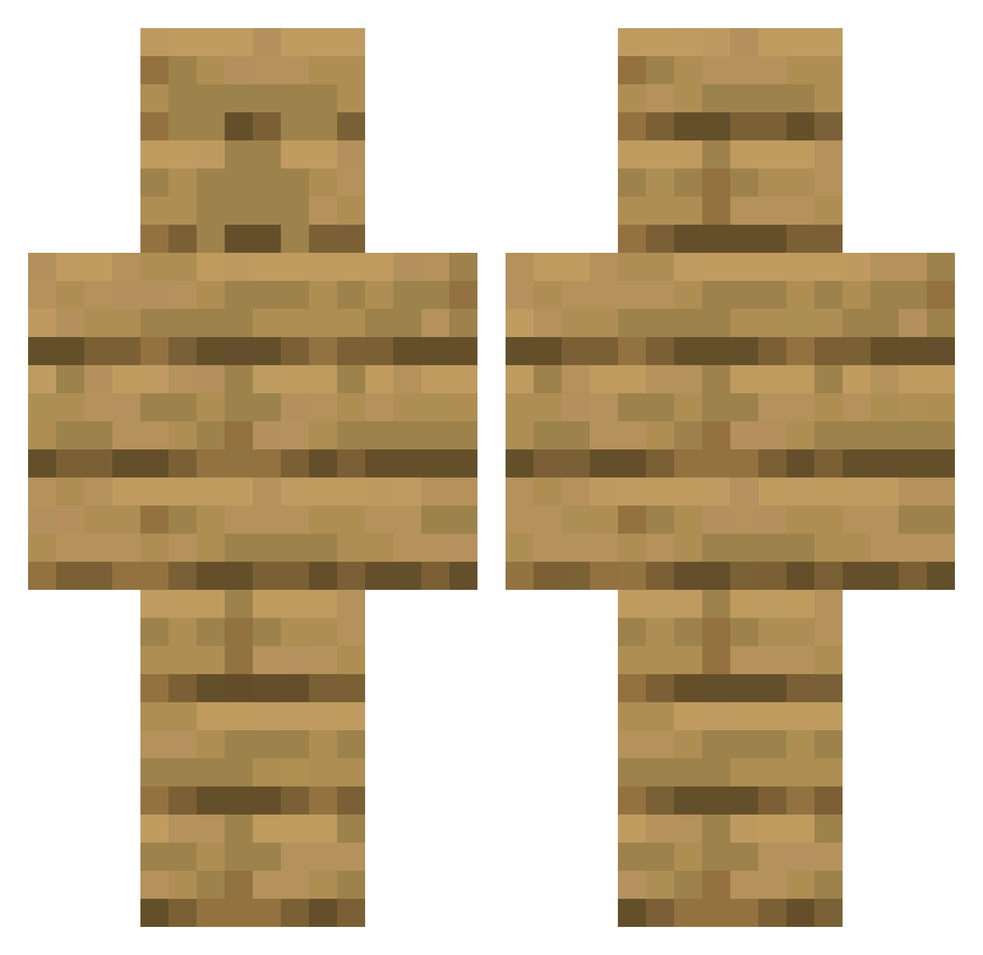 SquareNachos Minecraft skin, front and back view