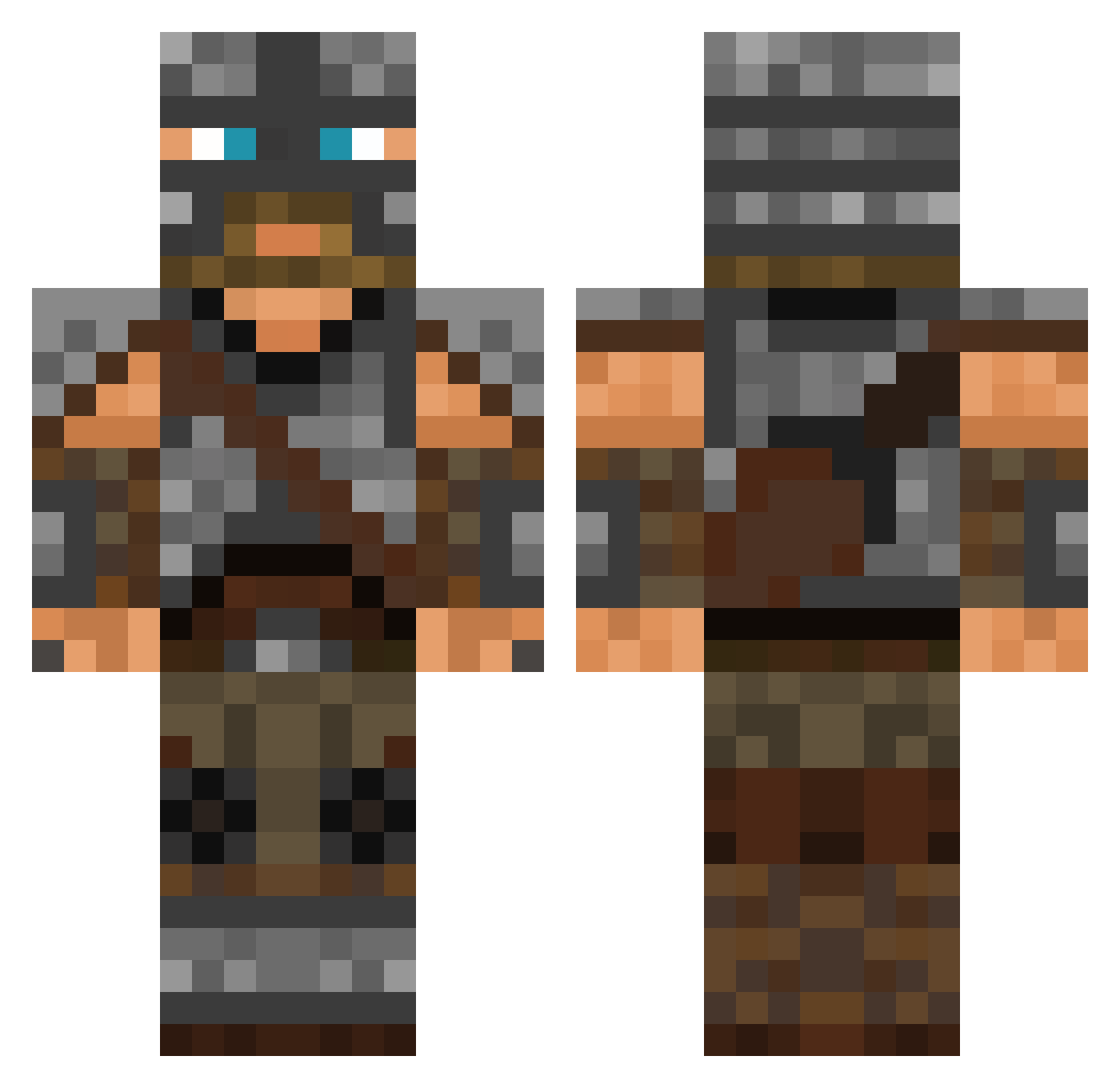 Pornographer Minecraft skin, front and back view