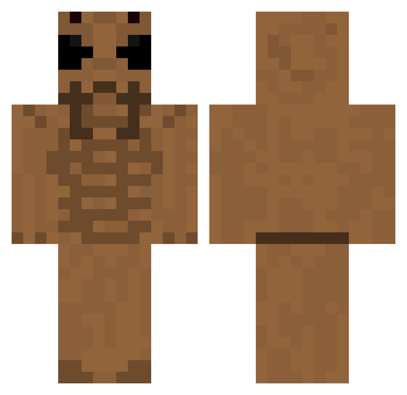TermitUPA Minecraft skin, front and back view