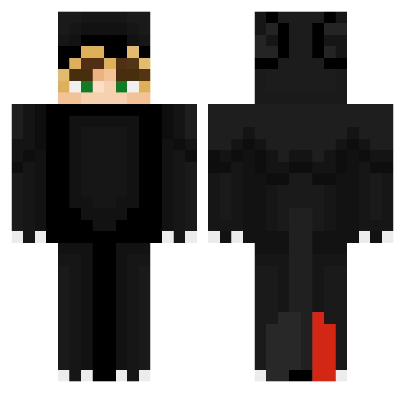 Flinckk Minecraft skin, front and back view