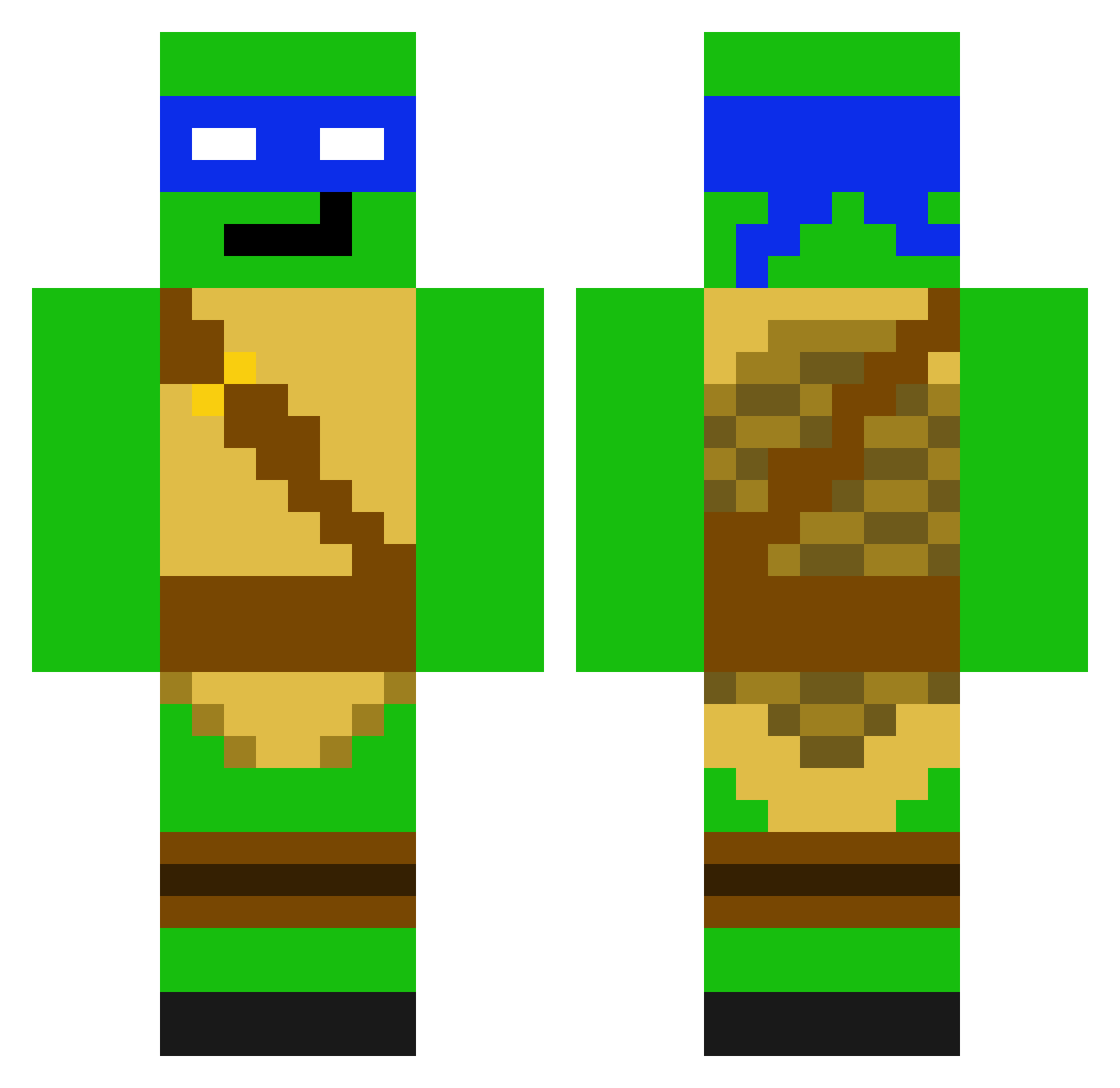 Omissible Minecraft skin, front and back view