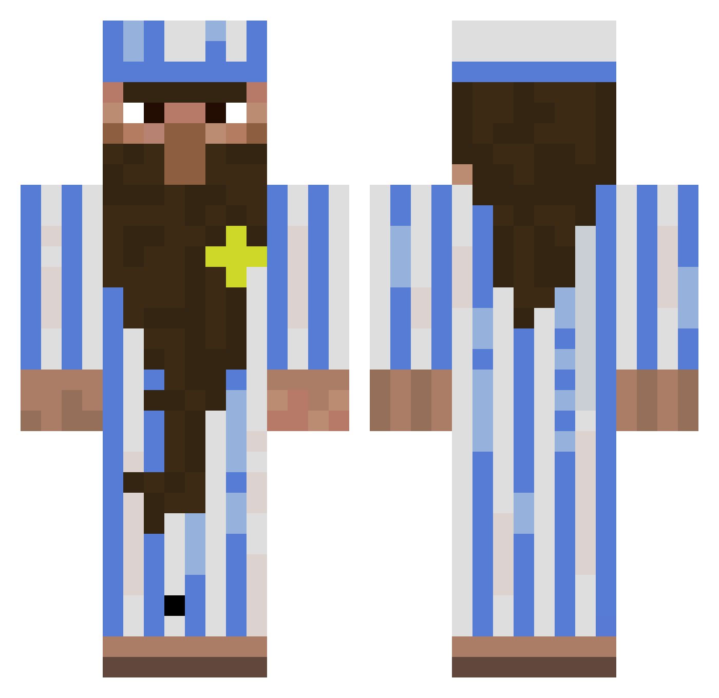 JP2GMD420 Minecraft skin, front and back view