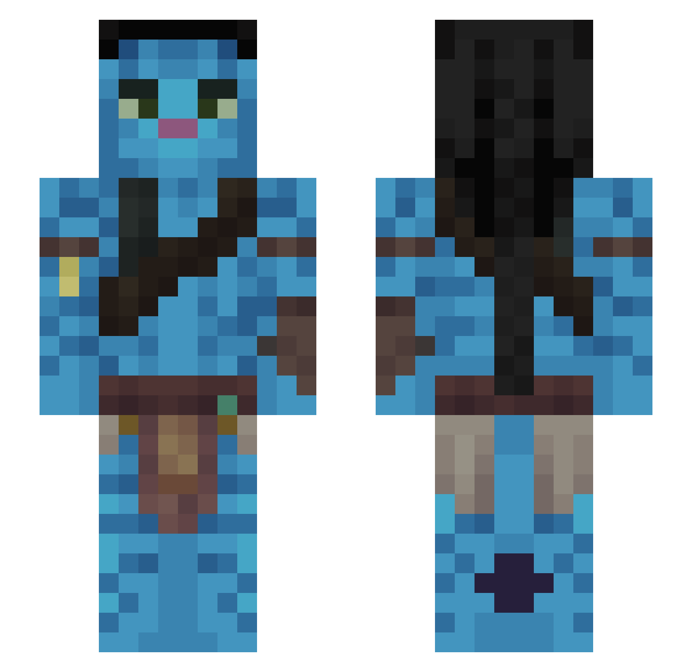 TurbineBarber58 Minecraft skin, front and back view