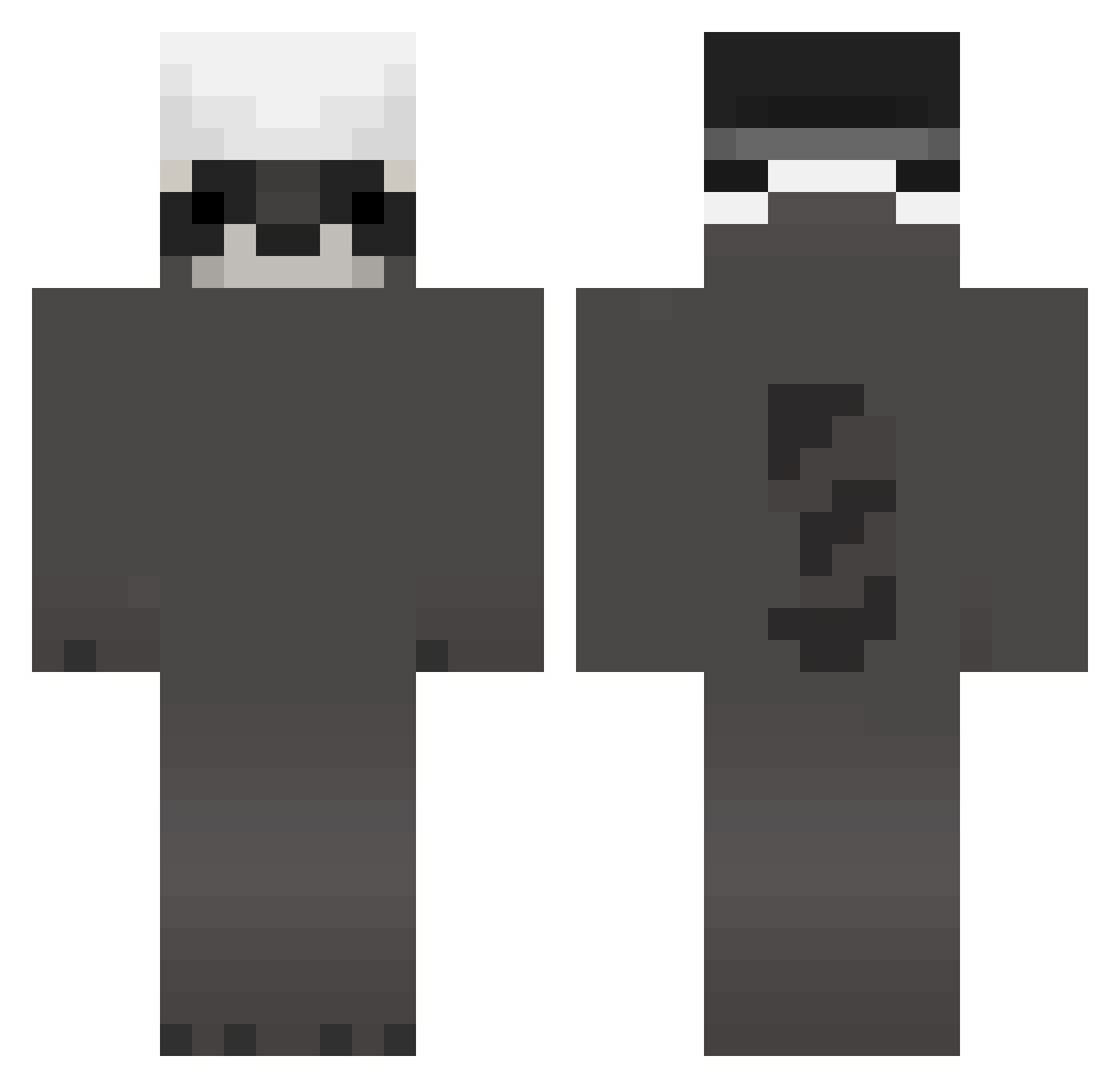 divisors Minecraft skin, front and back view