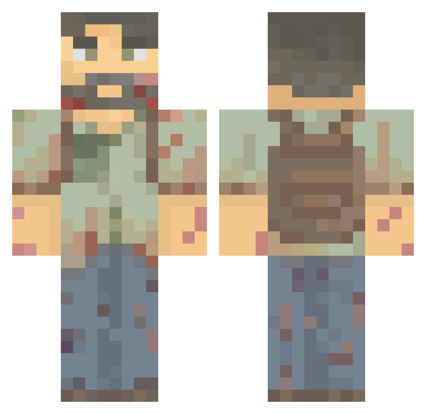 KakBanaan Minecraft skin, front and back view