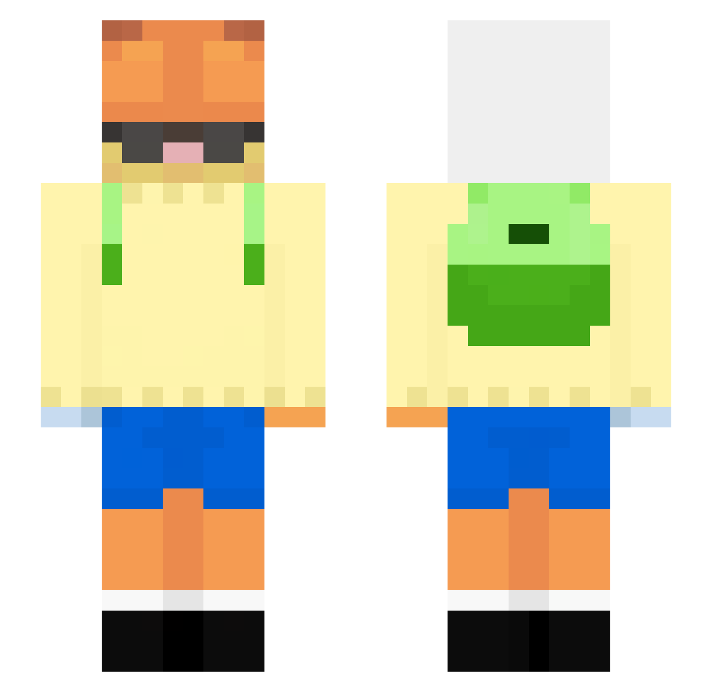 gqrfed Minecraft skin, front and back view
