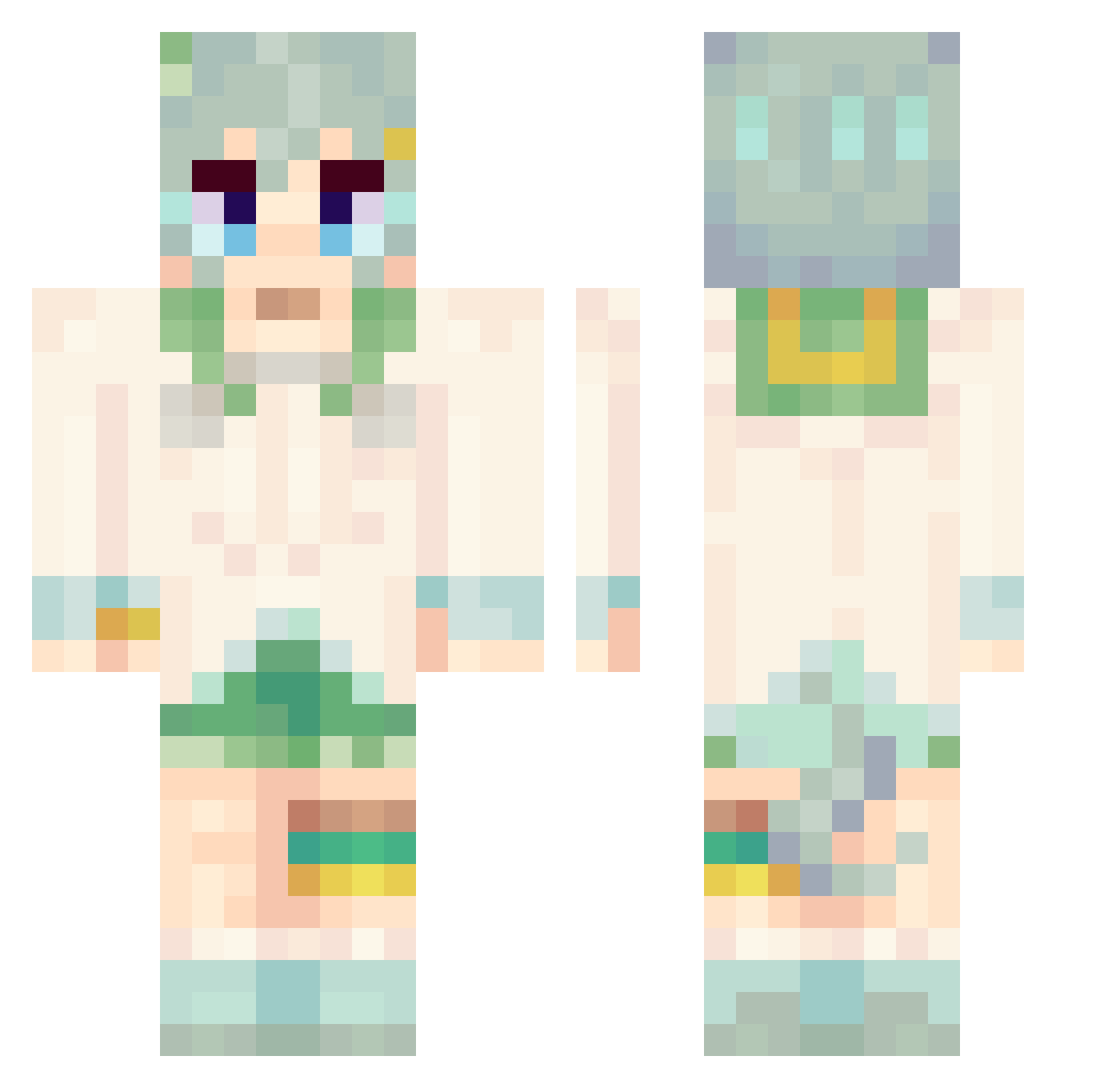Leal_1 Minecraft skin, front and back view