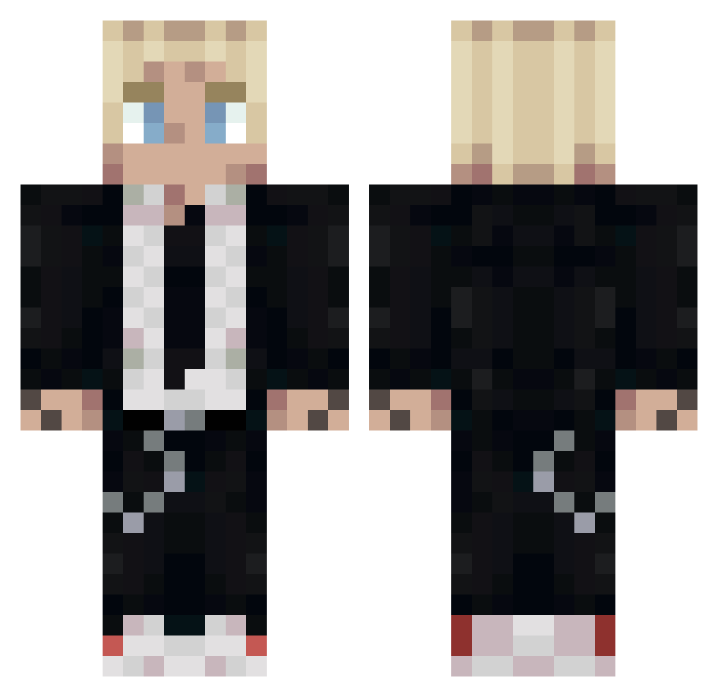 Subayru Minecraft skin, front and back view
