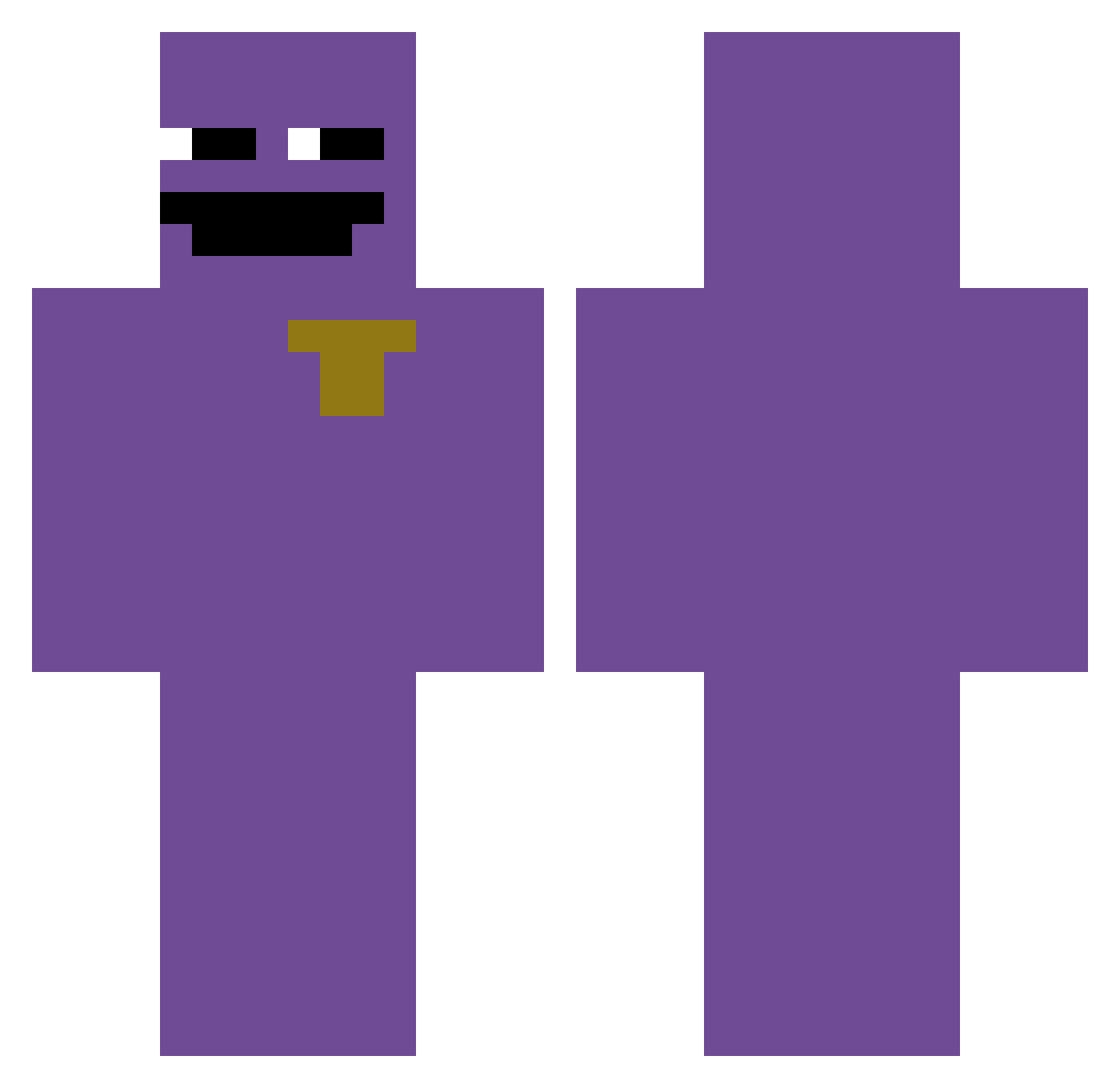 Gangstagilbert Minecraft skin, front and back view
