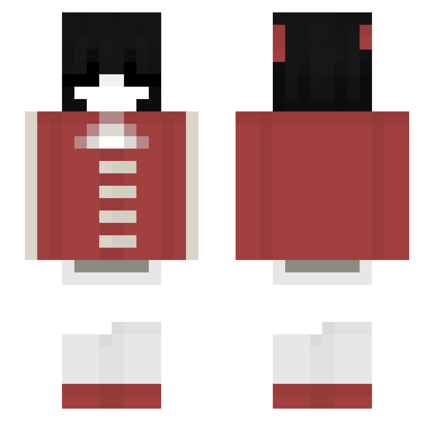 zxcvbsll Minecraft skin, front and back view