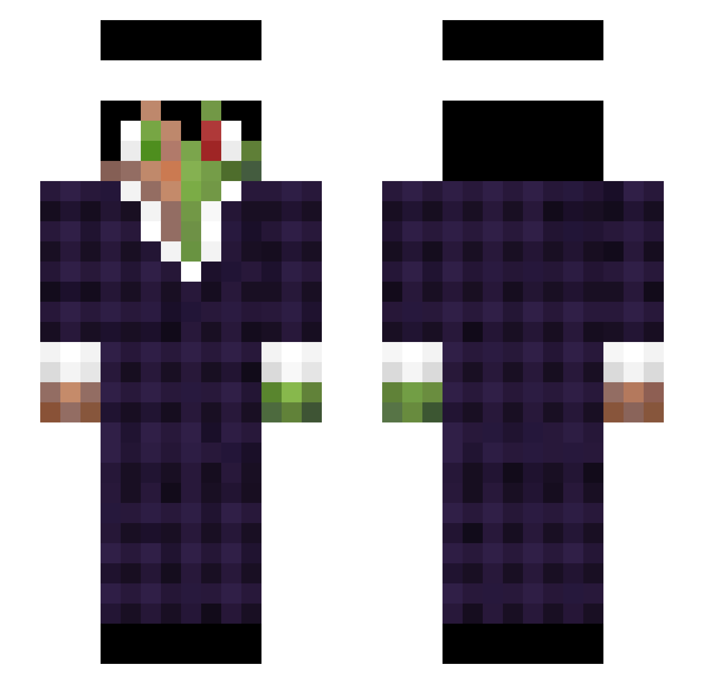 reconvict Minecraft skin, front and back view