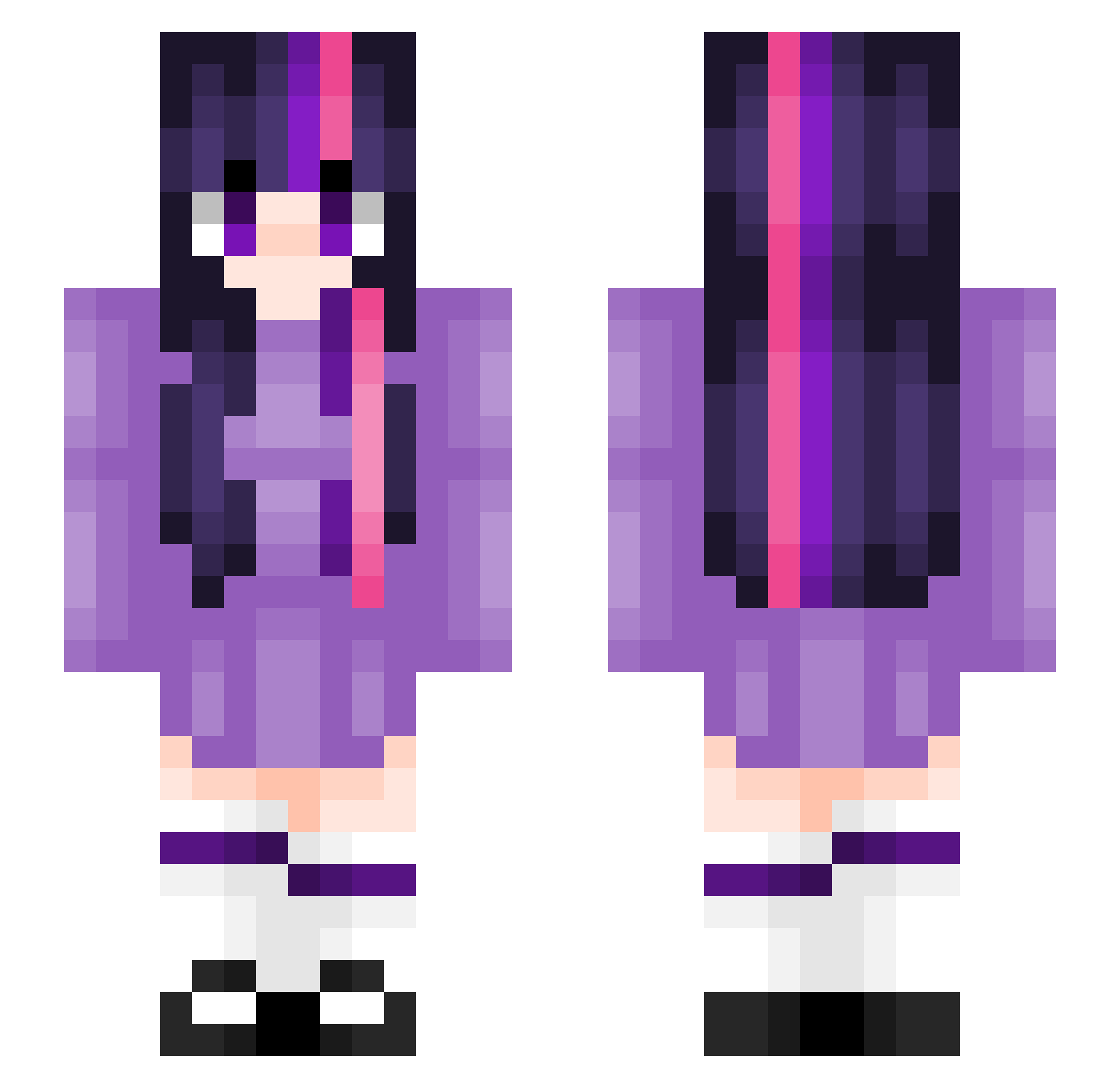 TSparks Minecraft skin, front and back view