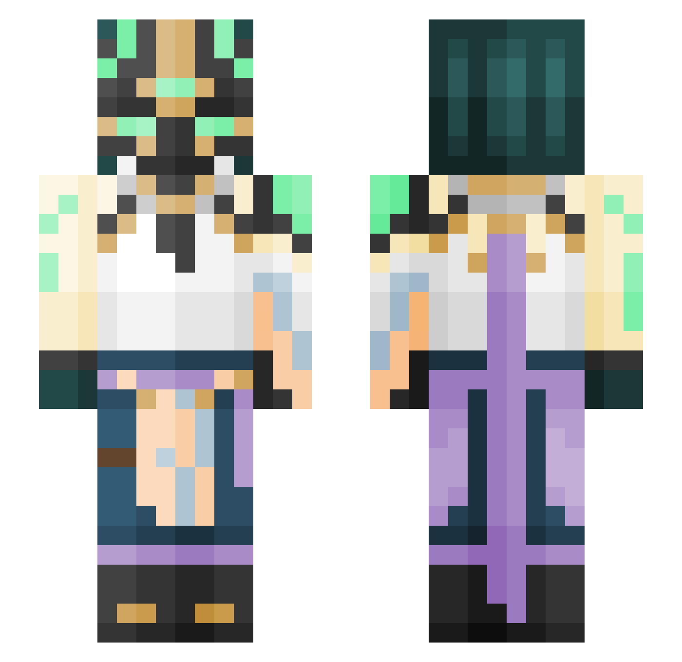 Smeerly Minecraft skin, front and back view