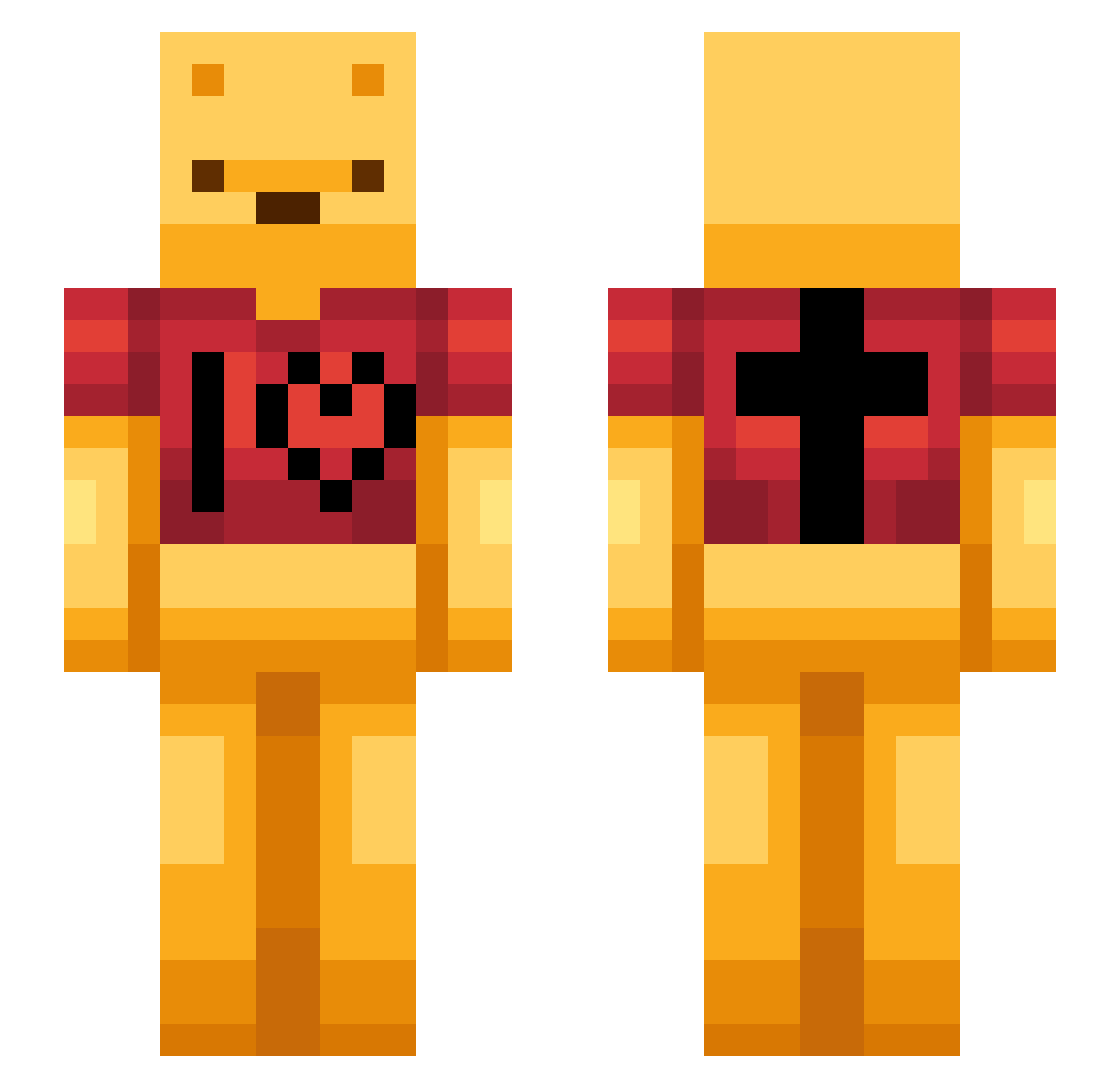 Aulivius Minecraft skin, front and back view