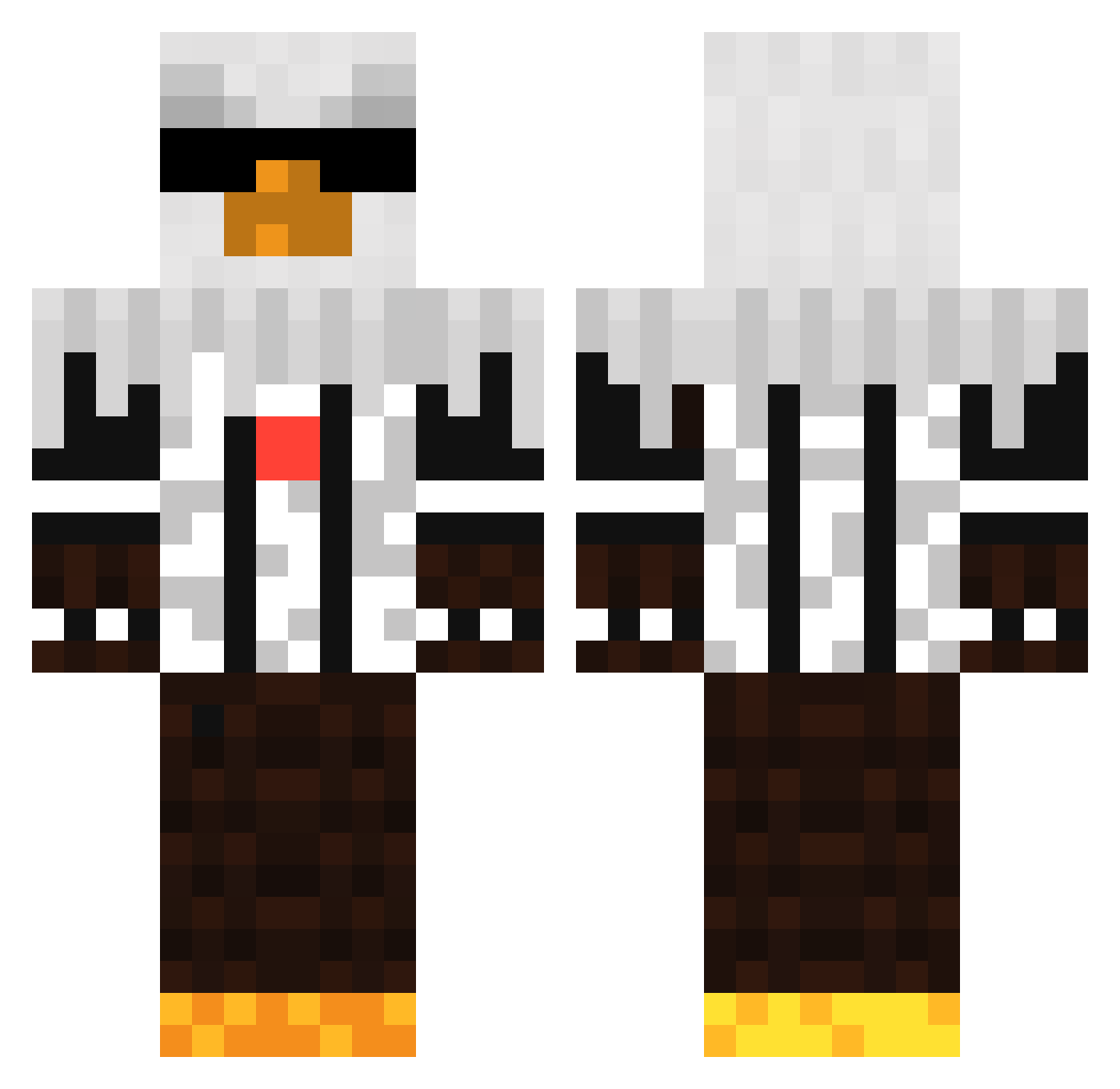 BrKenobi Minecraft skin, front and back view