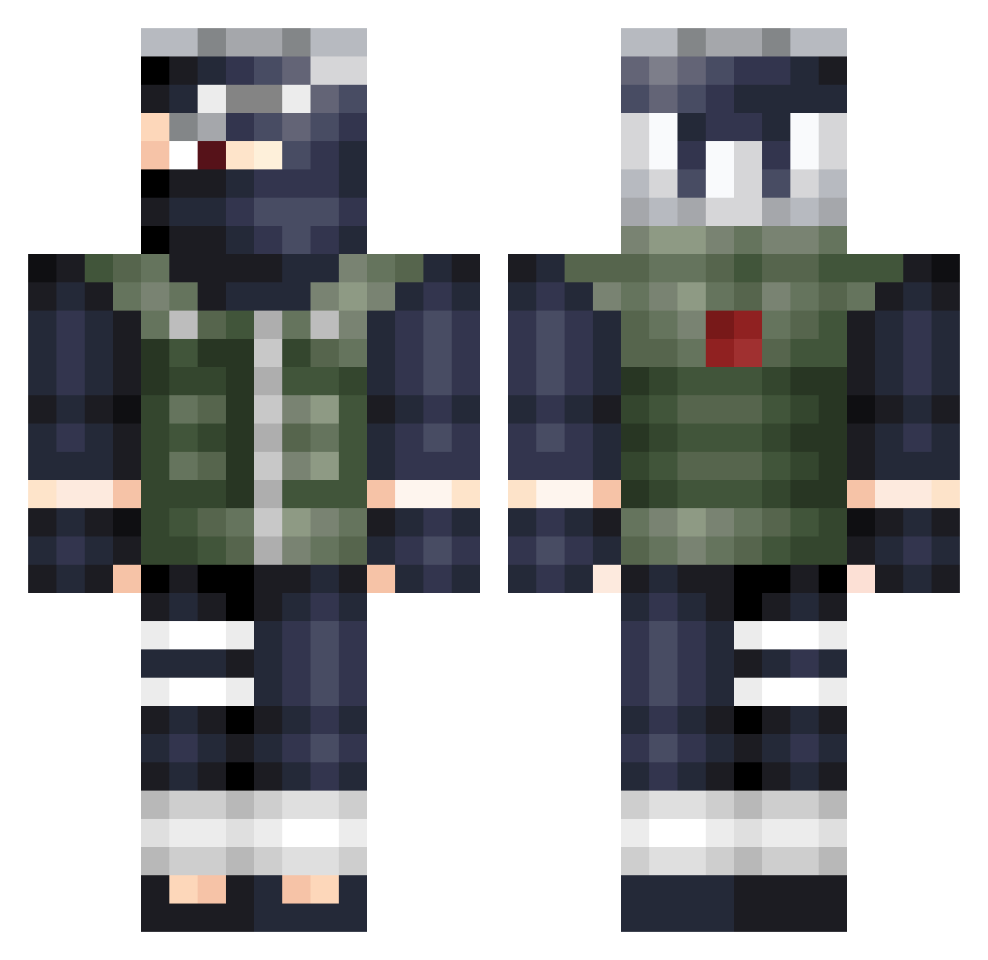 Elimnation Minecraft skin, front and back view
