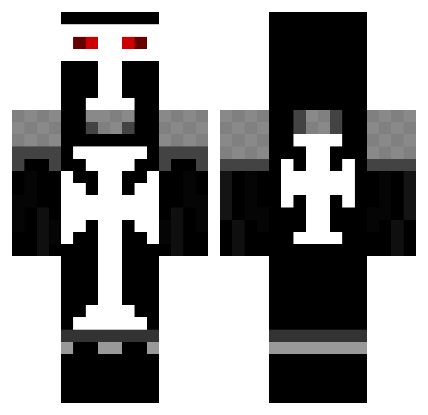 Asmalen Minecraft skin, front and back view