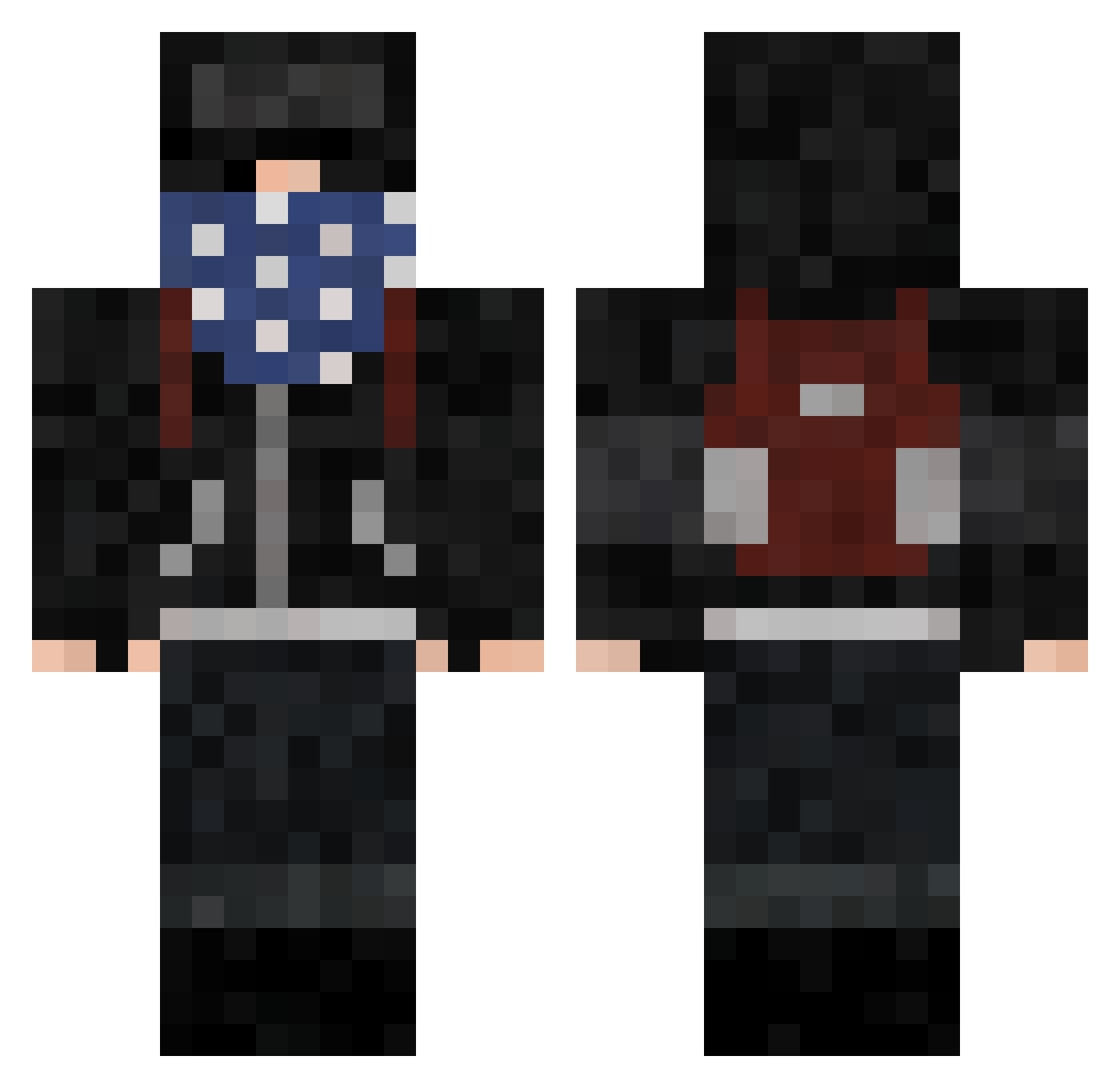 Briizou Minecraft skin, front and back view