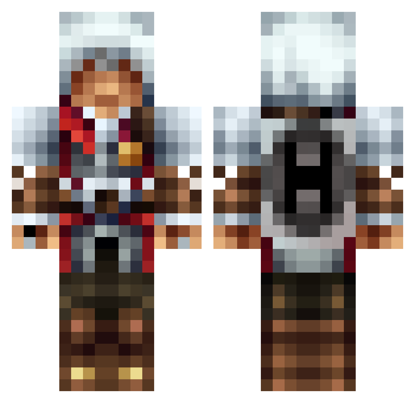 Venom42 Minecraft skin, front and back view
