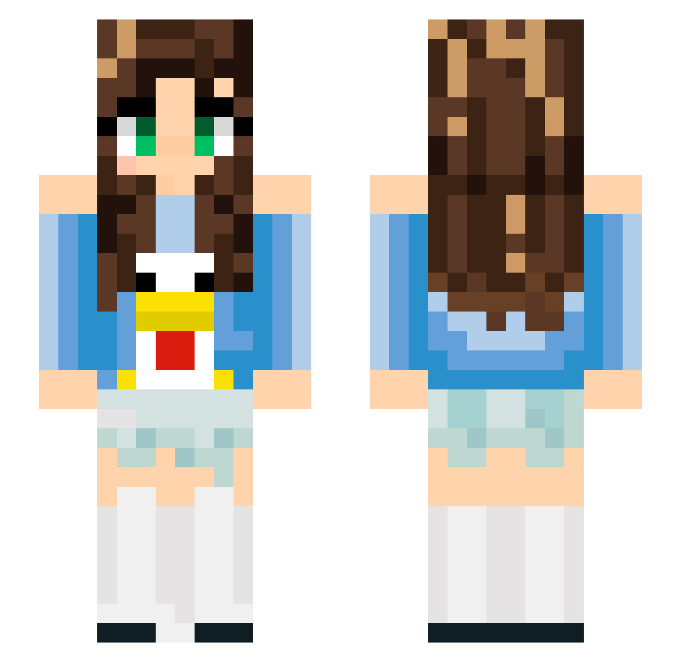 the_buff Minecraft skin, front and back view