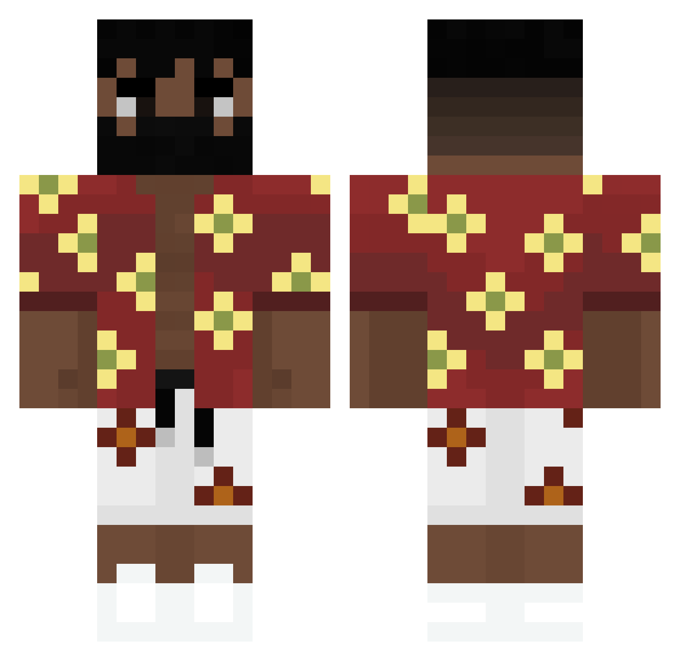 Jikea Minecraft skin, front and back view