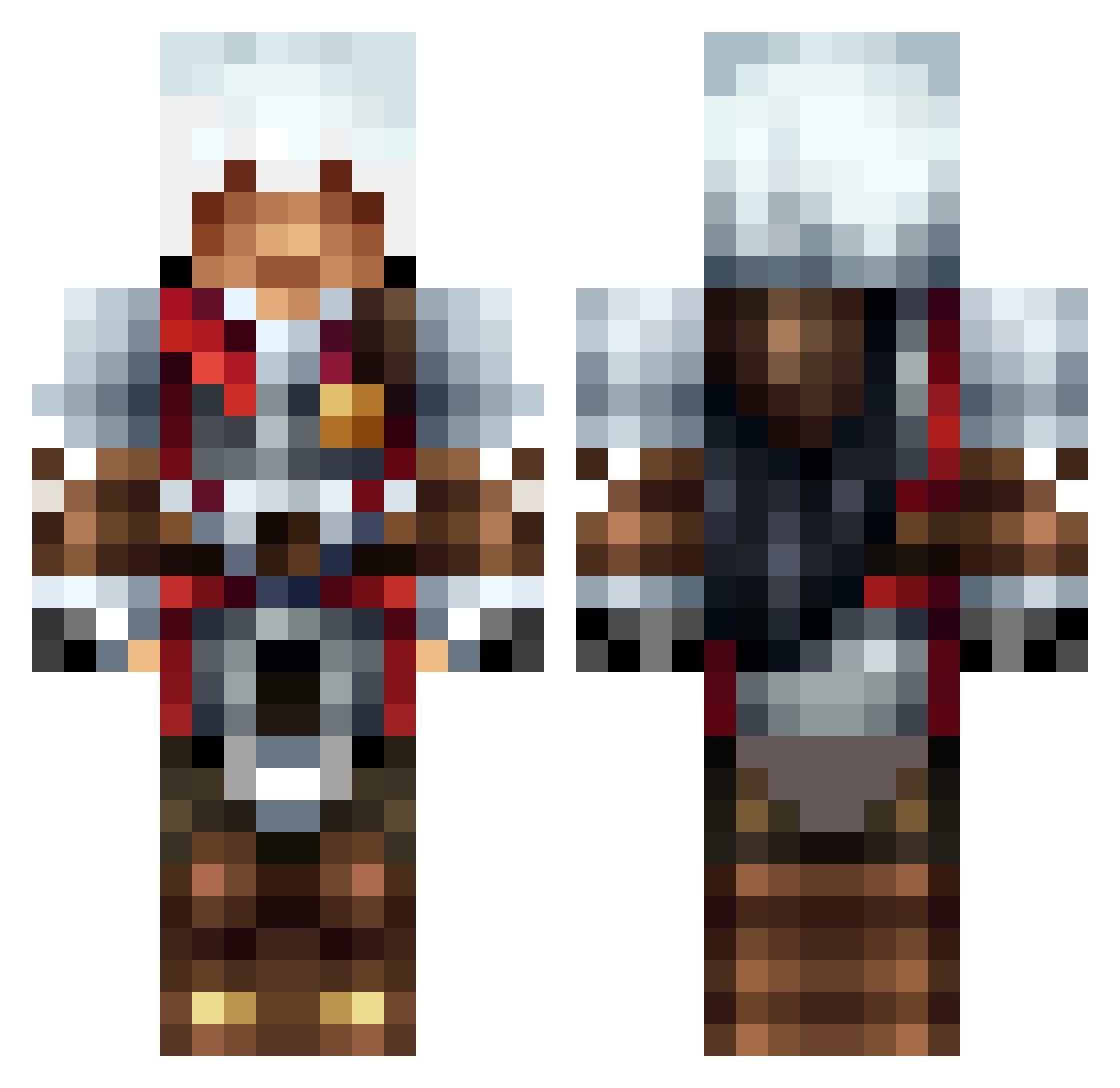 micha_blogger Minecraft skin, front and back view