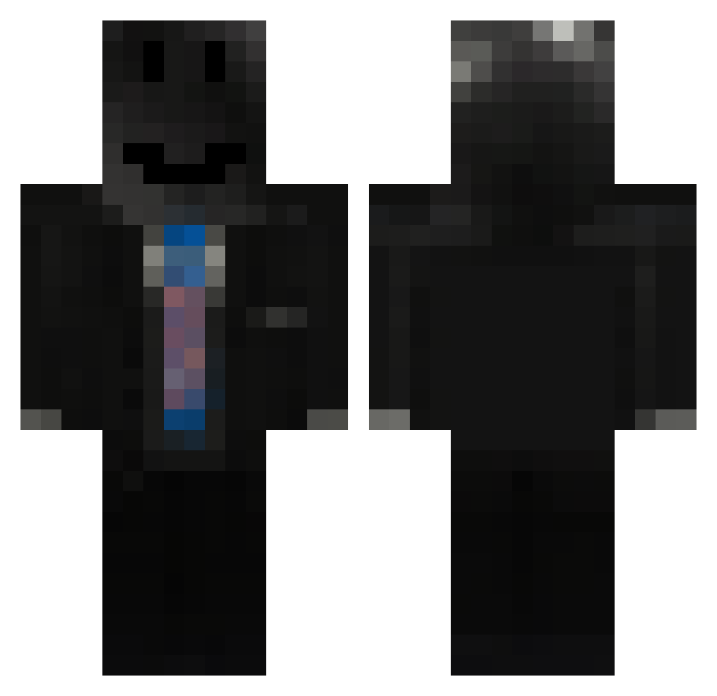 Mio32 Minecraft skin, front and back view