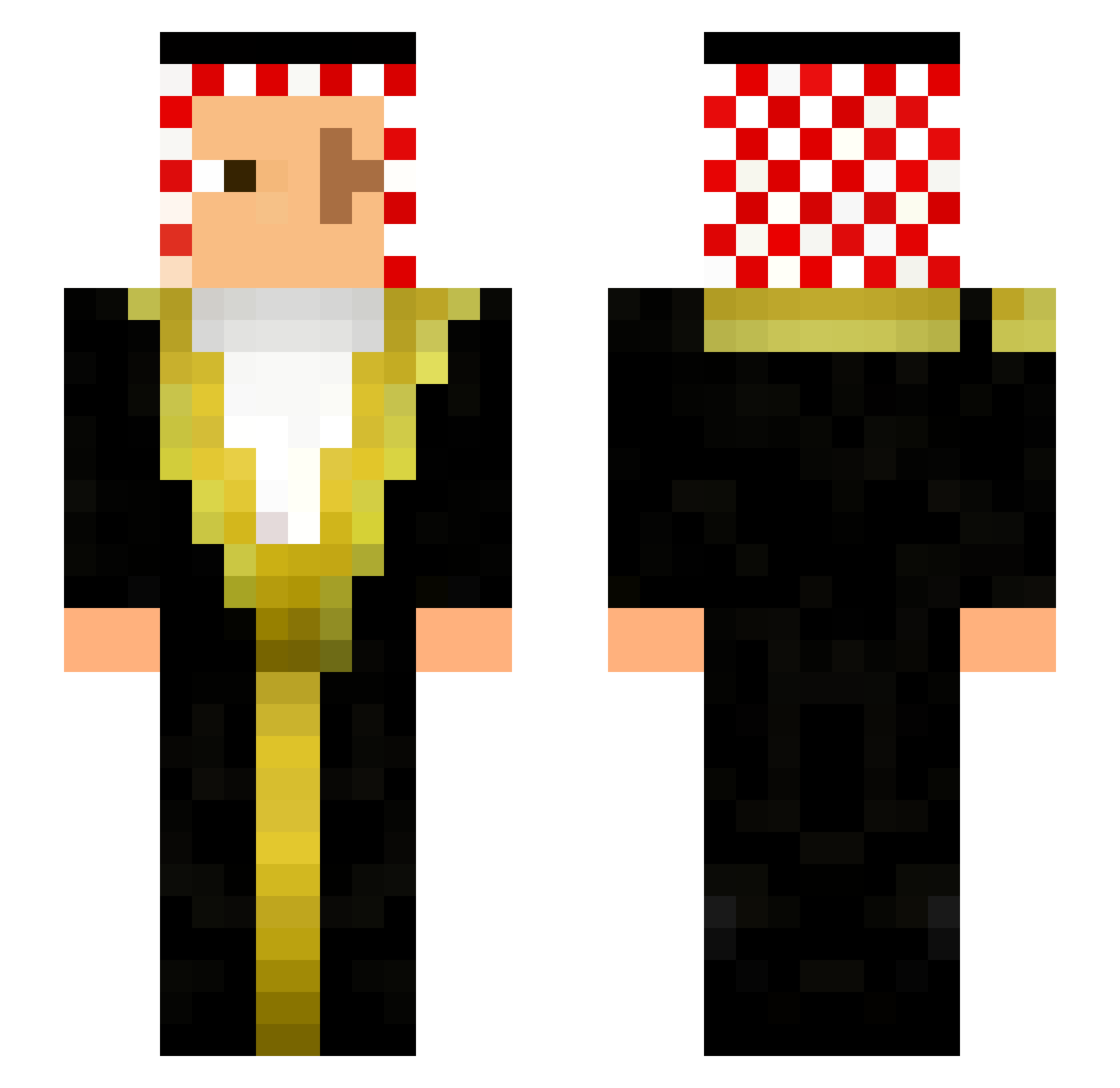 xRobben Minecraft skin, front and back view
