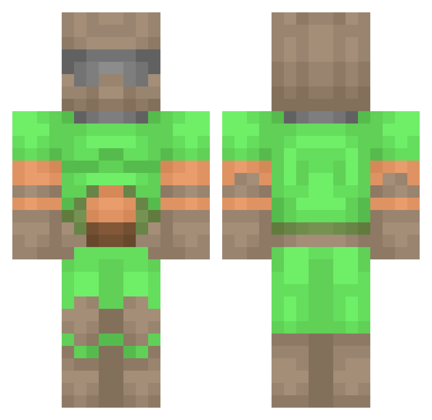 Papermint_ Minecraft skin, front and back view
